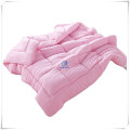 Pink Warm Plush Microfiber Fill Comforter Insert for Winter Use